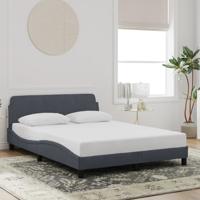 Bedframe zonder matras 140x190 cm fluweel donkergrijs - thumbnail