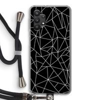 Geometrische lijnen wit: Samsung Galaxy A32 5G Transparant Hoesje met koord