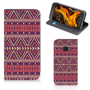 Samsung Galaxy Xcover 4s Hoesje met Magneet Aztec Paars