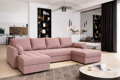 2dekans U-bank Kos Roze - Universeel - Slaapbank met opbergruimte (Niet in originele verpakking)