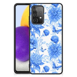 Bloemen Hoesje voor Samsung Galaxy A72 (5G/4G) Flowers Blue