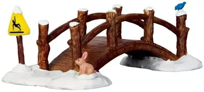 Lemax split rail footbridge kerstdorp tafereel Vail Village 2016