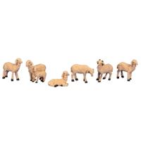 Schapen dierenbeeldjes - 6x stuks - wit - 3,5 - 5 cm - kunststofÂ