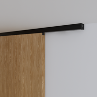 Xperta set 4m rail - Zwart - Plafond opbouw - Dubbele deur - Deurdikte 50-55mm - opbouw