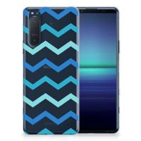 Sony Xperia 5II | TPU bumper | Zigzag Blauw
