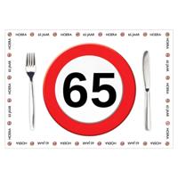 Placemat 65 jaar - 10x stuks - 42 x 30 cm - 90g - papier - verjaardag - jubileum