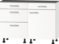minikeuken 120cm wit mat met zwart aanrechtblad RAI-44011