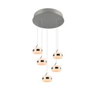 Trio Design hanglampDios nikkel 5-lichts - 331430507