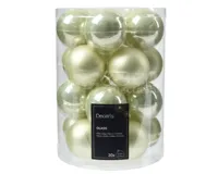 Kerstballen Glas Ø6cm Wit Mint 20st