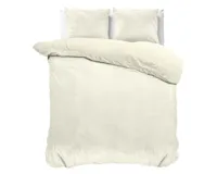 Sleeptime Velvet Uni Dekbedovertrek Creme 240 x 220 cm