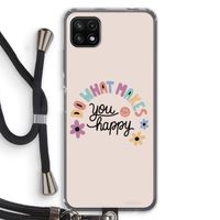 Happy days: Samsung Galaxy A22 5G Transparant Hoesje met koord