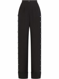 Dolce & Gabbana pantalon palazzo à boutons décoratifs - Noir