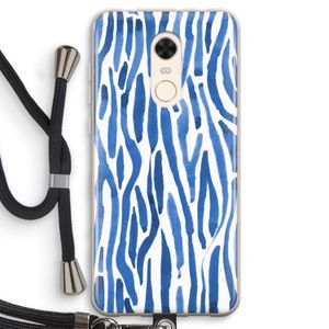 Blauwe nerven: Xiaomi Redmi 5 Transparant Hoesje met koord