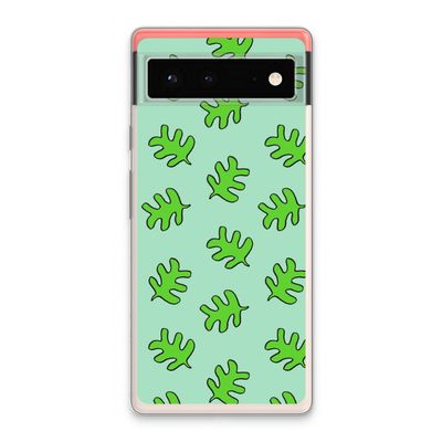 Groene blaadjes: Google Pixel 6 Transparant Hoesje