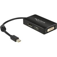 Delock 62623 DisplayPort / HDMI / DVI Adapter [1x Mini-DisplayPort stekker - 1x DisplayPort bus, HDMI-bus, DVI-bus 24+1-polig] Zwart Met Ferrietkern 16.00 cm - thumbnail