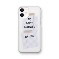 No Girls Allowed Unless: iPhone 12 Transparant Hoesje