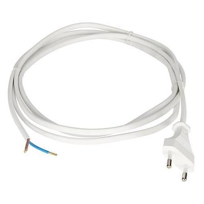 Aansluitsnoer 2 meter - Platte stekker - 2x0,75mm² - Wit