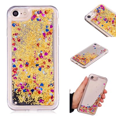 Glitter water hoesje zilver - goud -rood
