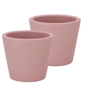 DK Design Bloempot/plantenpot - 2x - Vinci - lichtroze mat - voor kamerplant - D10 x H12 cm