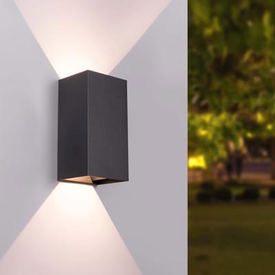 Miles XL LED Wandlamp Dimbaar - 20 Watt 2000 lumen - H 23cm B 12cm - 3000K Warm wit - IP65 waterdicht - Zwart - Up & Down lamp voor binnen en buiten