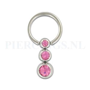 BCR 1.2 mm 3 balletjes roze