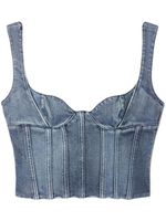 Off-White haut crop Bustier en jean - Bleu