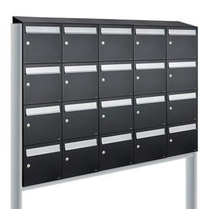 Allux Flow Set 5-Breed, 4-Hoog Met Dak Op Statief Zwart - 40040070_5x4ds