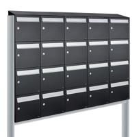 Allux Flow Set 5-Breed, 4-Hoog Met Dak Op Statief Zwart - 40040070_5x4ds