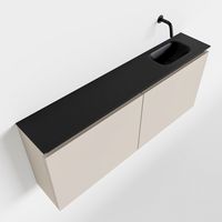 Toiletmeubel Mondiaz Ture | 120 cm | Meubelkleur Linen | Eden wastafel Urban Rechts | Zonder kraangat