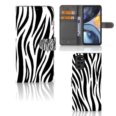 Motorola Moto G22 | Telefoonhoesje | Met pasjeshouder | Zebra