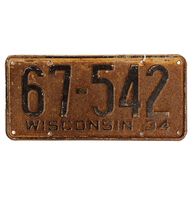 Wisconsin Kentekenplaat - 1934 - Origineel - thumbnail