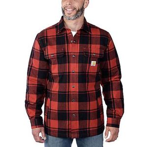 Relaxed Fit Flannel Red Ochre Sherpa Jack Heren