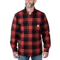 Relaxed Fit Flannel Red Ochre Sherpa Jack Heren - thumbnail