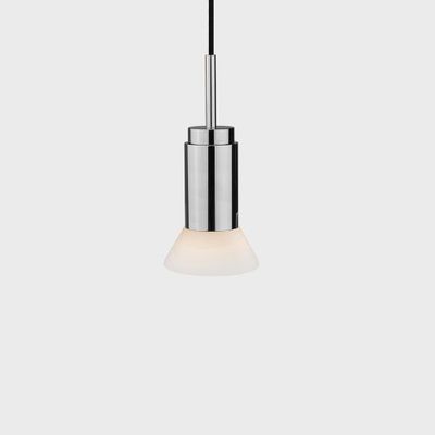 Anour Donya Onyx Trapeze Hanglamp - Witte kap - Gepolijst roestvrij staal