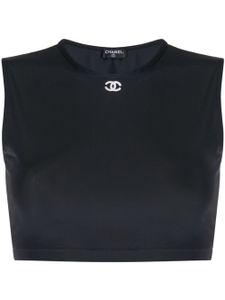 CHANEL Pre-Owned débardeur crop à logo (années 1990) - Noir