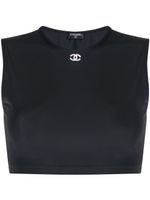 CHANEL Pre-Owned débardeur crop à logo (années 1990) - Noir