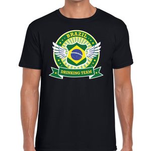 Zwart Brazil drinking team t-shirt heren