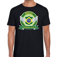 Zwart Brazil drinking team t-shirt heren - thumbnail