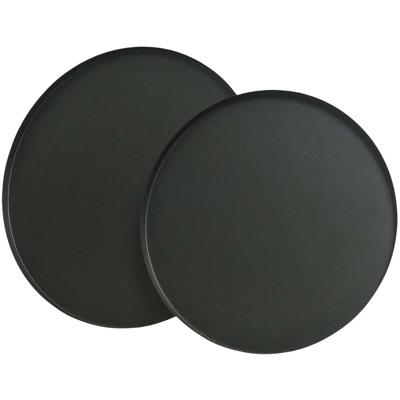 Set van trays Lifetime Mat zwart Staal Rond Ø 35 cm 2 Stuks
