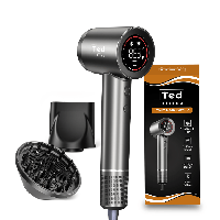 Ted Hilley Pro Ionic Föhn met diffuser Platinum Silver