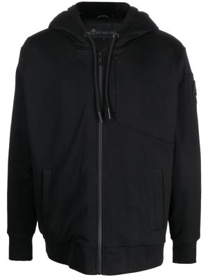 Moose Knuckles hoodie zippé à logo brodé - Noir