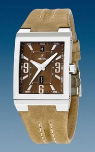 Horlogeband Festina F16185-4 Leder Lichtbruin 16mm