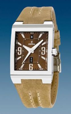 Horlogeband Festina F16185-4 Leder Lichtbruin 16mm