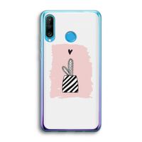Zwart-wit cactus: Huawei P30 Lite Transparant Hoesje
