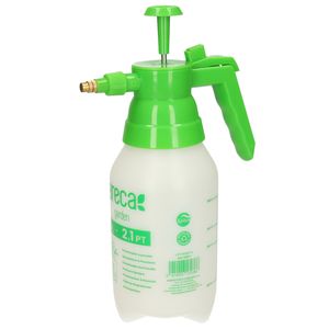 Plantenspuit met hoge druk sproeier - kunststof - 1 liter - wit/groen