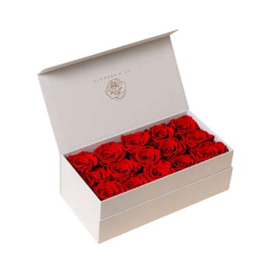 Red Longlife Rose Box - medium
