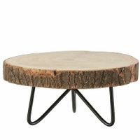 Pia Plant verhoger - hout - met metalen poten - H14 x D29 cm Pia Plant verhoger - hout - met metalen poten - H14 x D29 cm