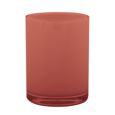 Badkamer drinkbeker/tandenborstelhouder Aveiro - PS kunststof - terracotta - 7 x 9 cm