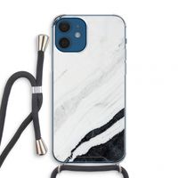 Elegante marmer: iPhone 12 mini Transparant Hoesje met koord