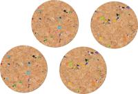 HEMA Onderzetters Ø 9.5 cm kurk recycled terrazzo - 4 stuks (terra)